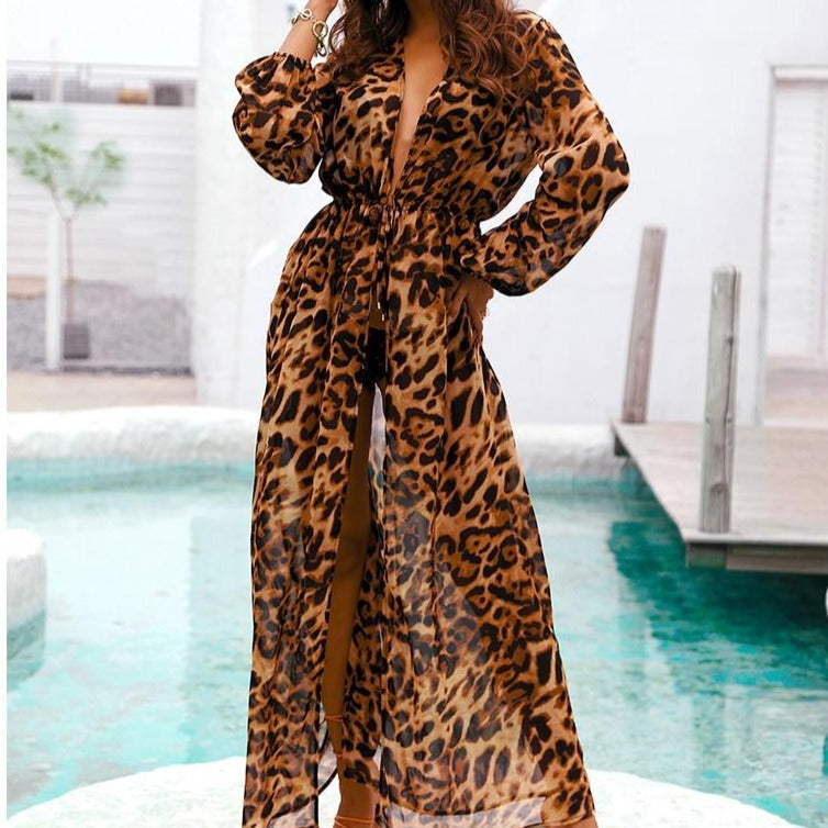 Sandra Leopard Print Robe – Velvet Dahlia